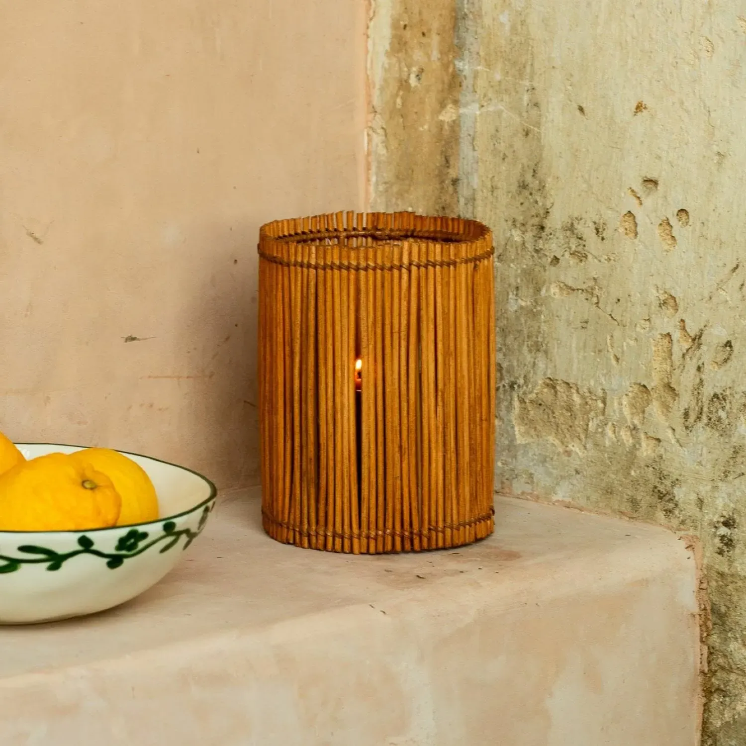 Cane Hurricane Tealight Holder - Rattan image