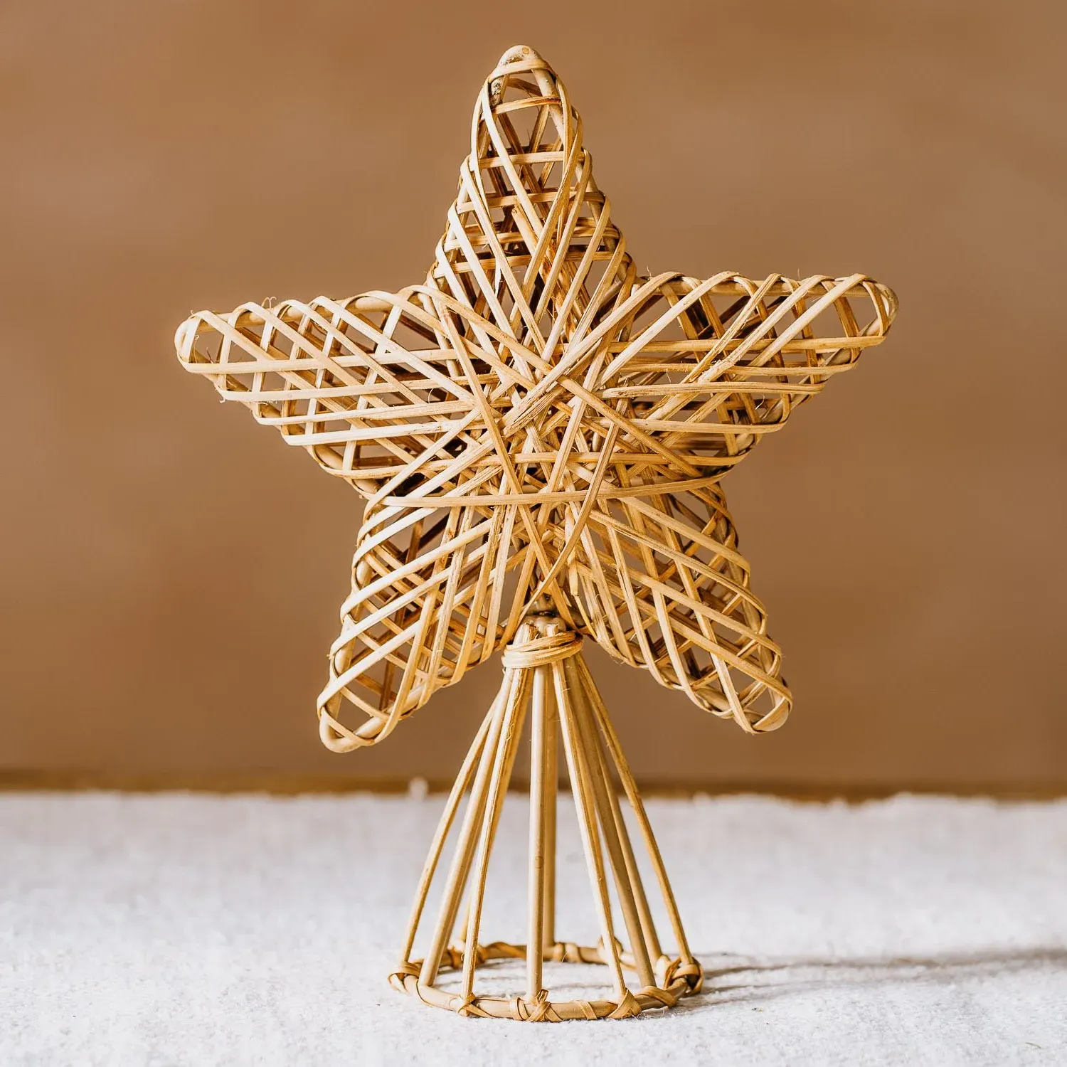 Cane Star Christmas Tree Topper - Natural