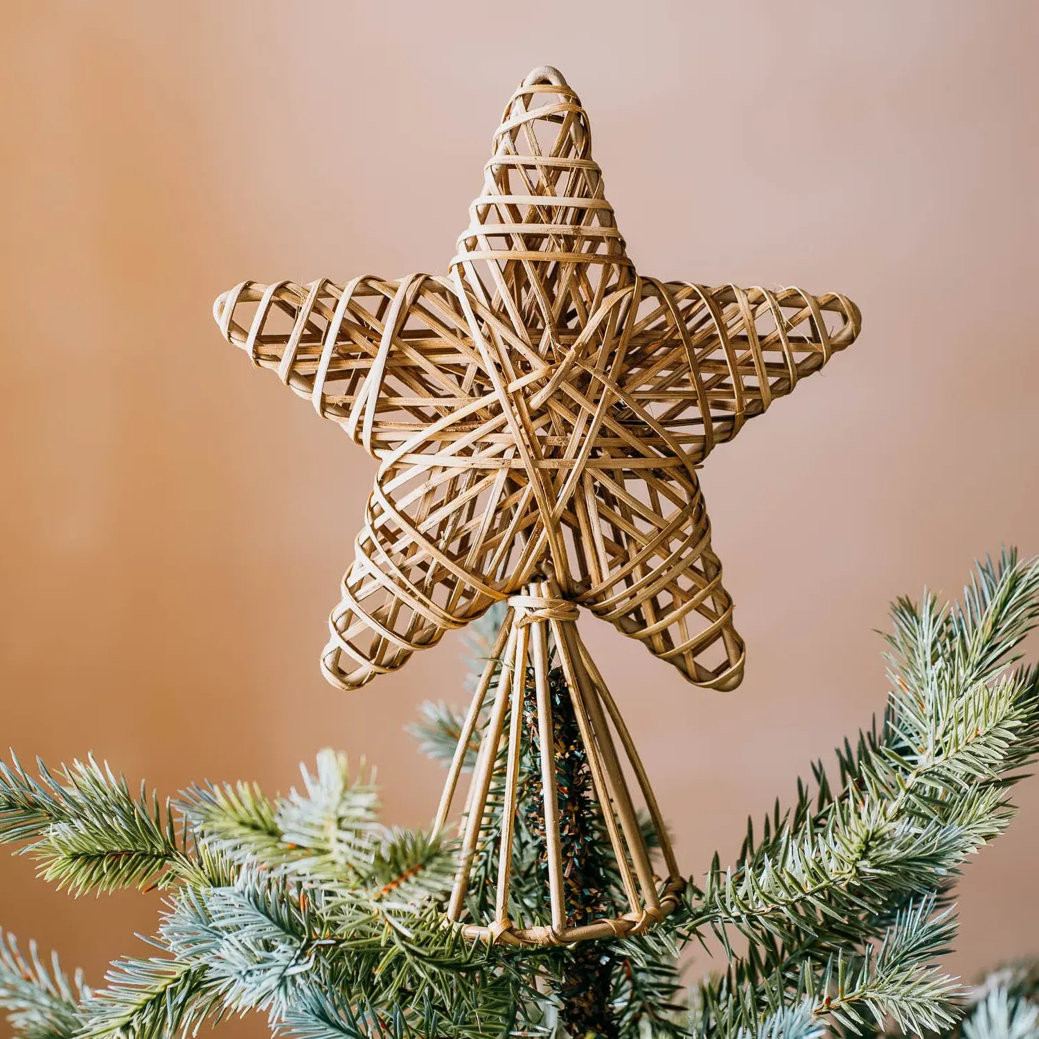 Cane Star Christmas Tree Topper - Natural image