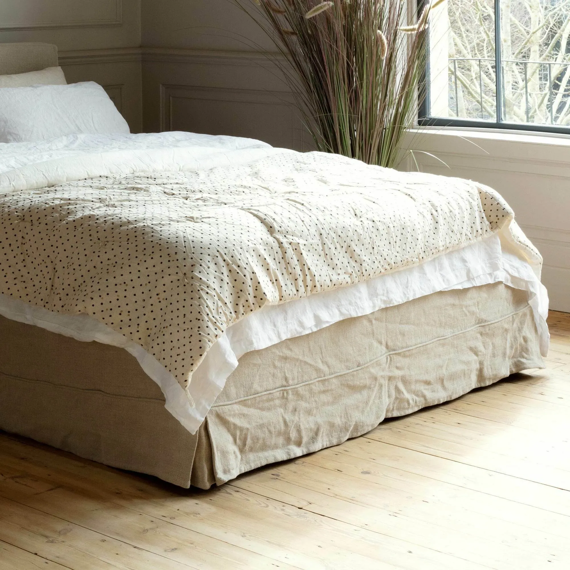 Carina King Size Bed Frame - Natural, Linen