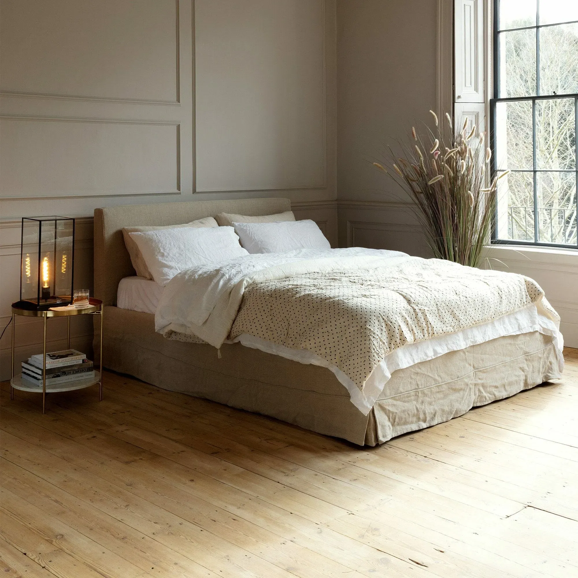 Carina King Size Bed Frame - Natural, Linen image