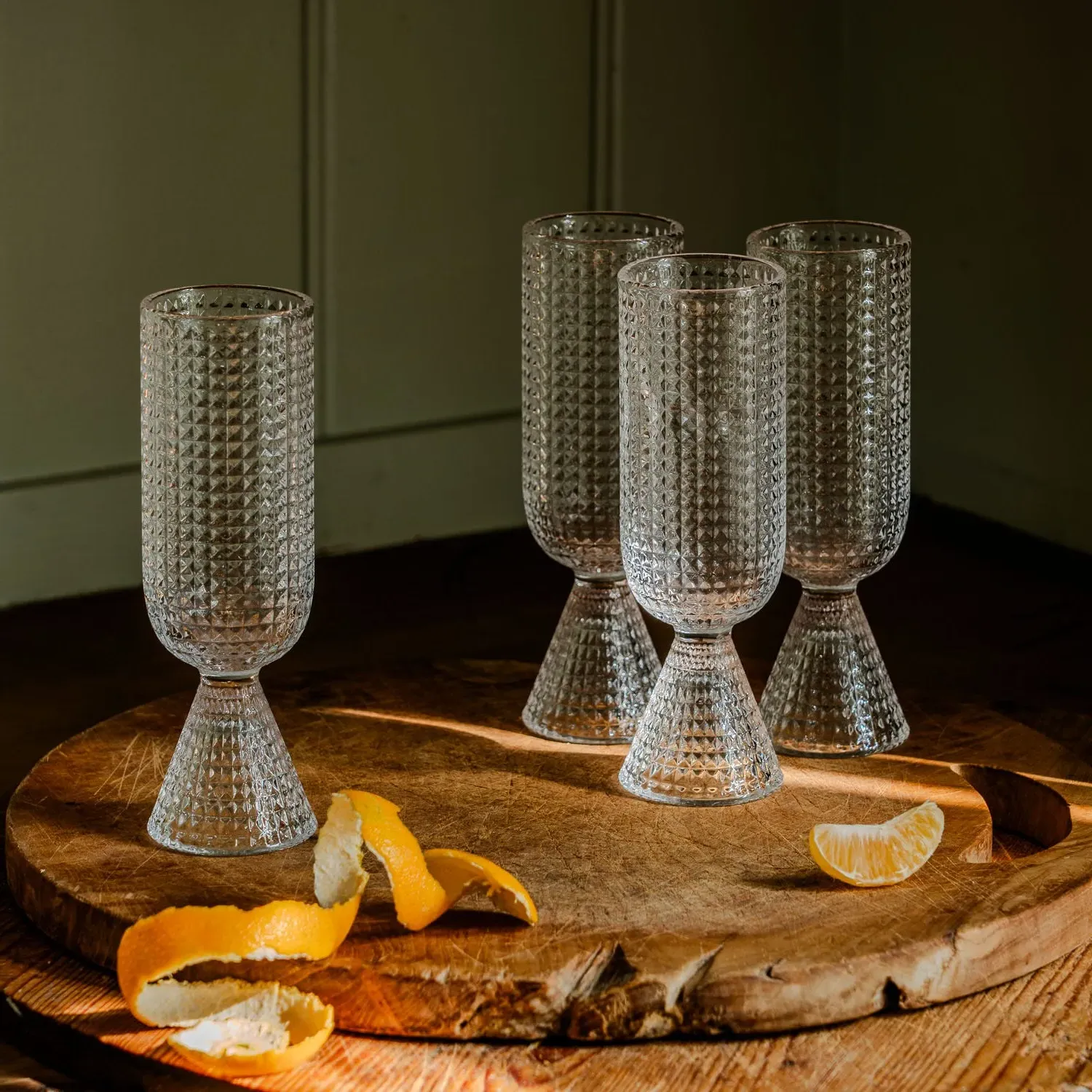 Carnaby Set of Four Champagne Flutes - Clear