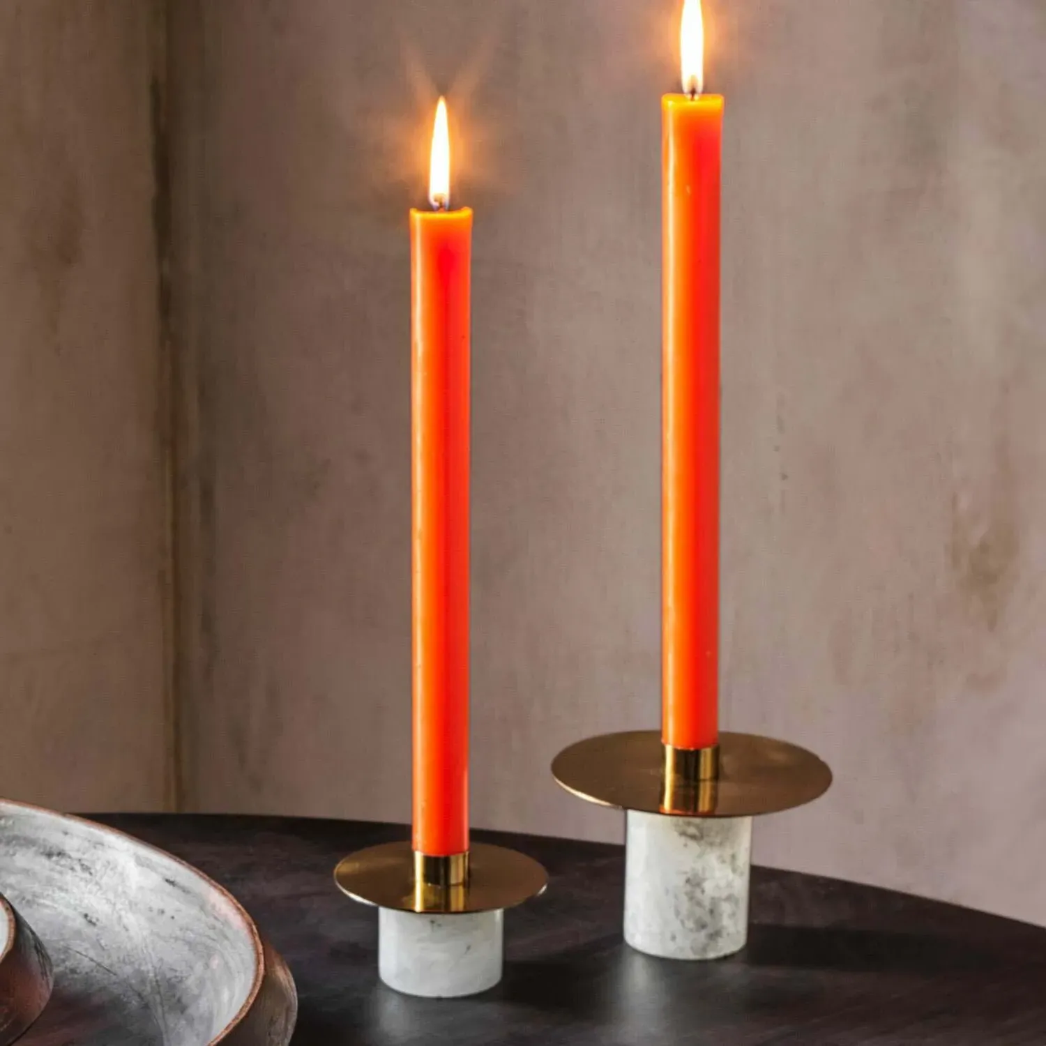 Catalina Large Candle Holder - Alabaster, Stainless Steel image