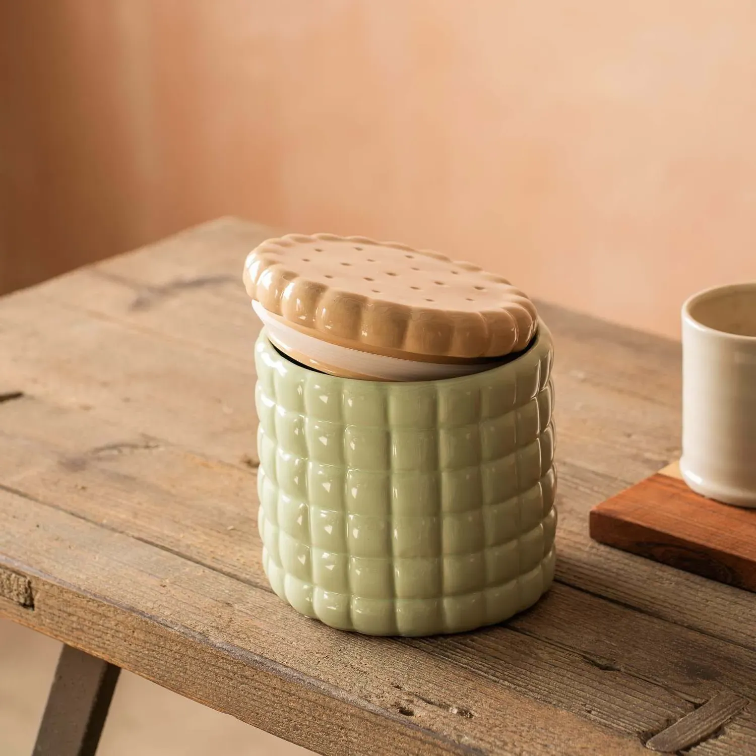 Ceramic Cookie Jar - Green