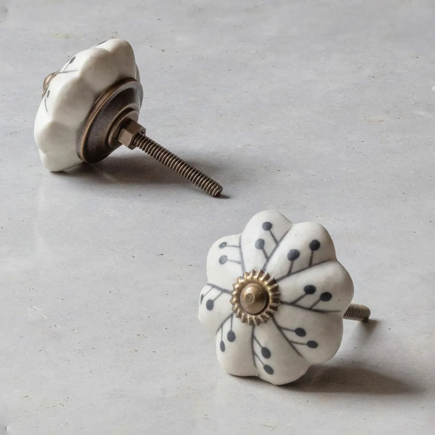 Ceramic Matte Patterned Hand-painted Knob