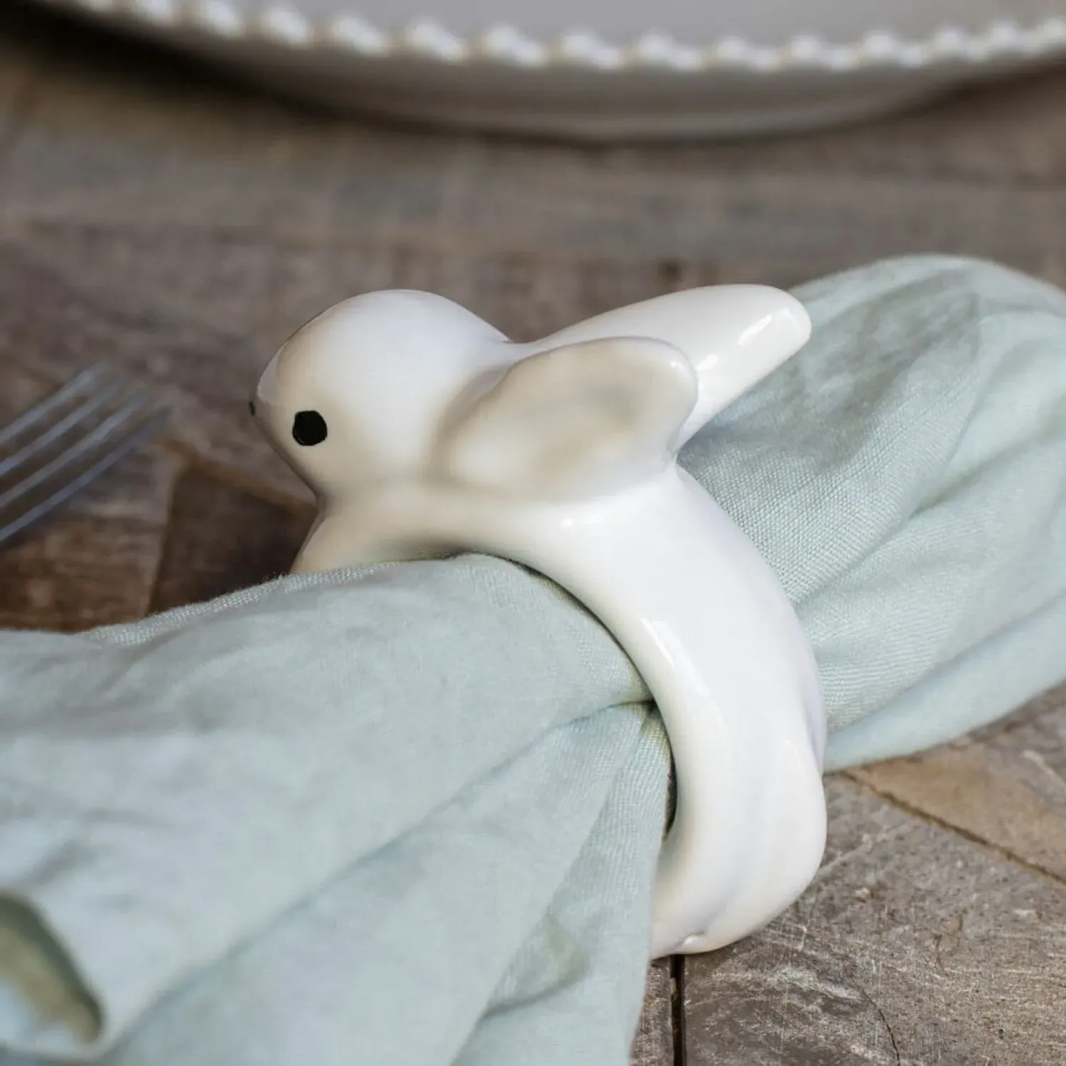 Ceramic Rabbit Napkin Ring