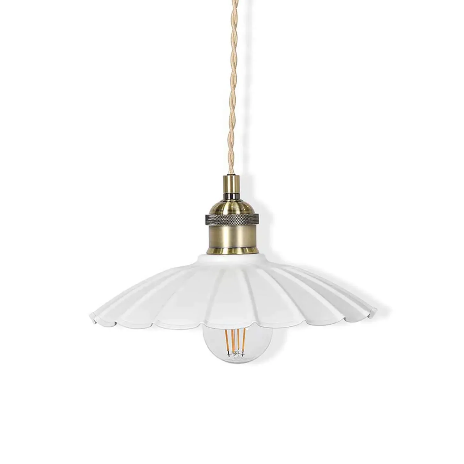 Chalk Small Pendant Light - White, Metal