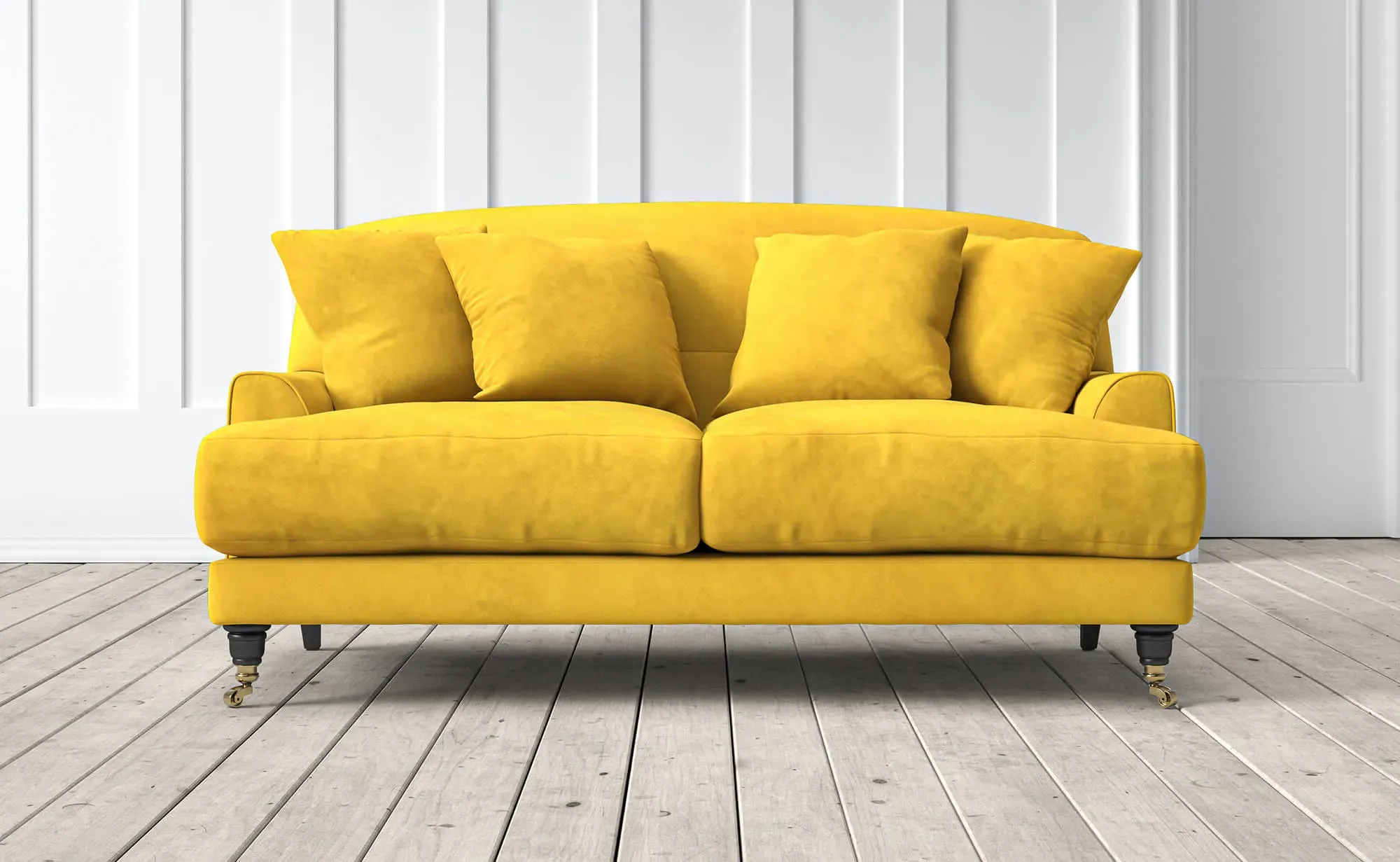Chalmers 2-Seater Sofa - Canary, Velvet