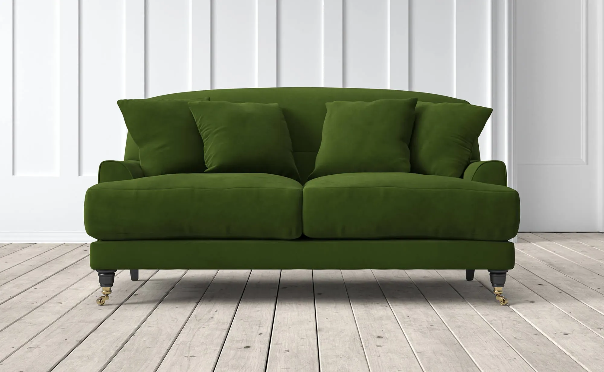 Chalmers 2-Seater Sofa - Grass Green, Velvet