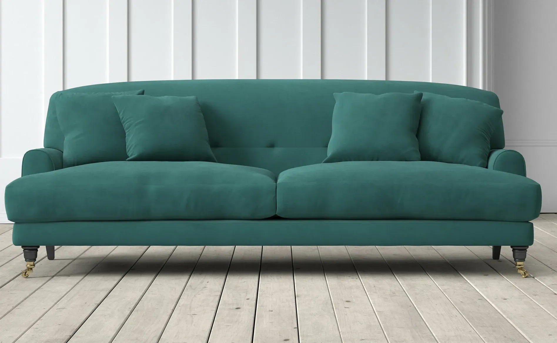 Chalmers 3-Seater Sofa - Ocean, Stain Guarded Velvet