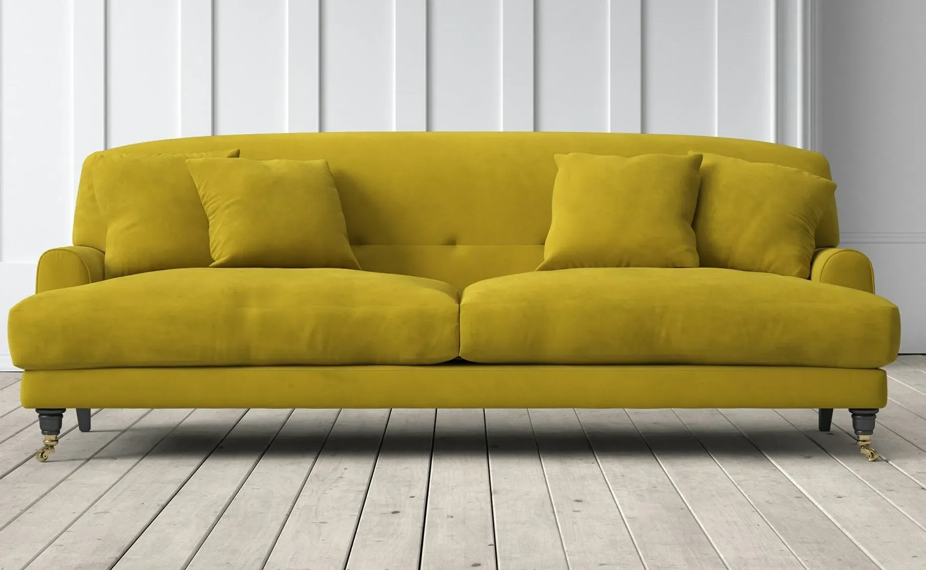 Chalmers 3-Seater Sofa - Wattle, Stain Guarded Velvet