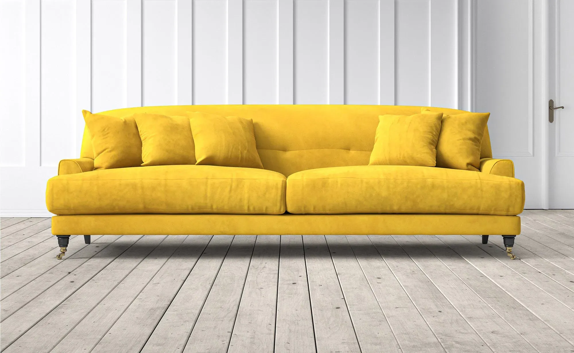 Chalmers 4-Seater Sofa - Canary, Velvet