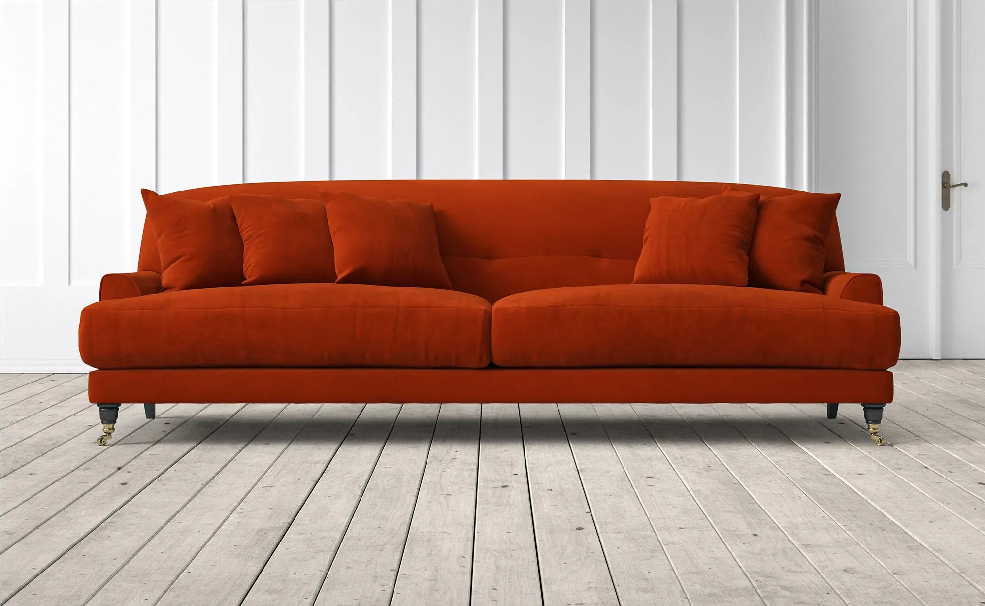 Chalmers 4-Seater Sofa - Carnelian, Velvet