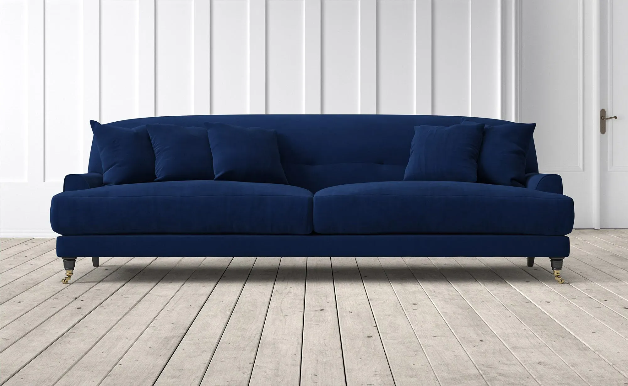 Chalmers 4-Seater Sofa - Cobalt, Velvet