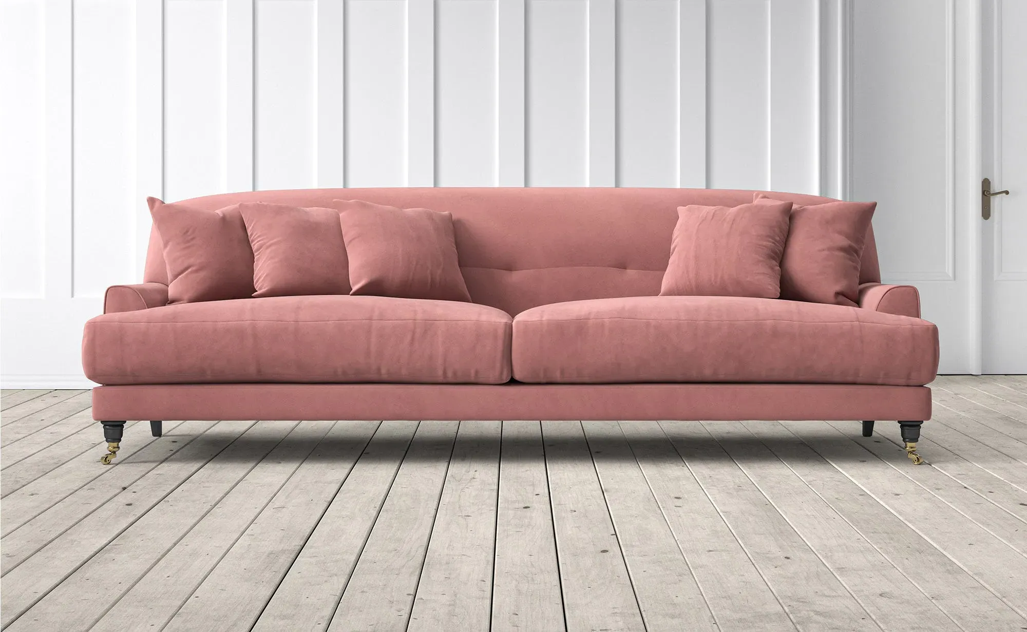 Chalmers 4-Seater Sofa - Rose, Velvet