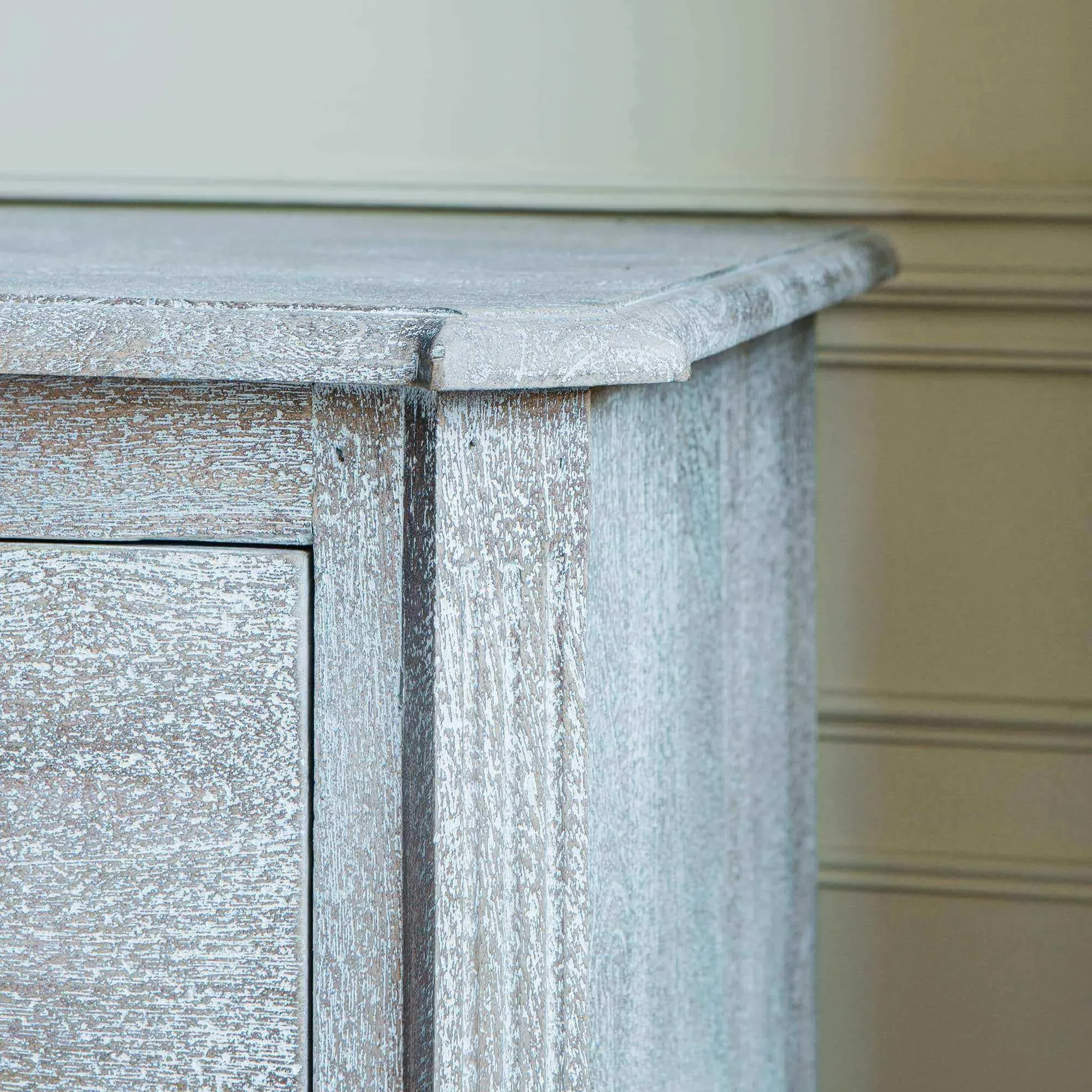 Chantilly Double Chest of Drawers - Whitewashed, Mango Wood