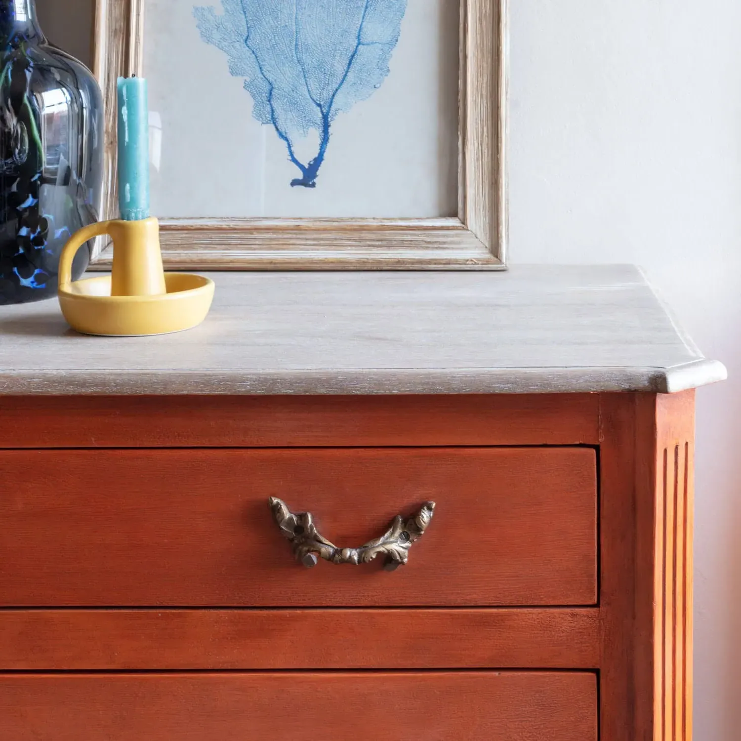 Chantilly Large Chest of Drawers - Coral, Mango Wood