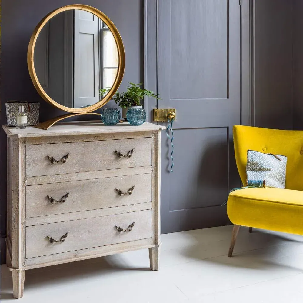 Chantilly Small Chest of Drawers - Whitewashed, Mango Wood