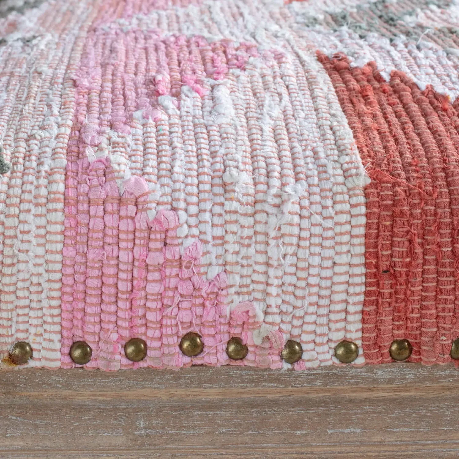 Chindi Rag Rug Coffee Table with Storage