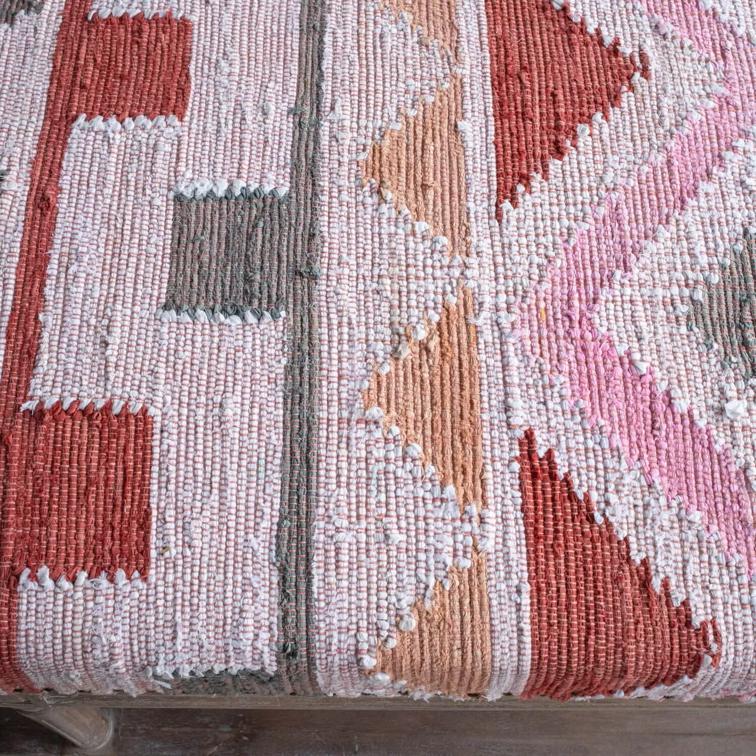 Chindi Rag Rug Coffee Table with Storage