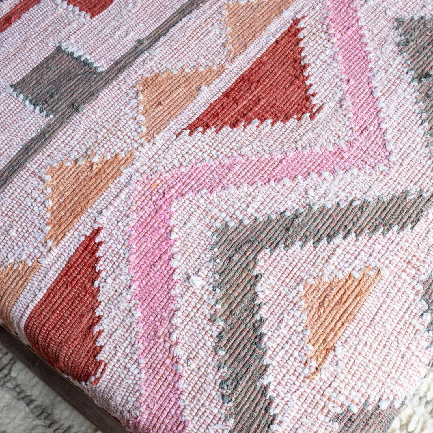 Chindi Rag Rug Coffee Table with Storage