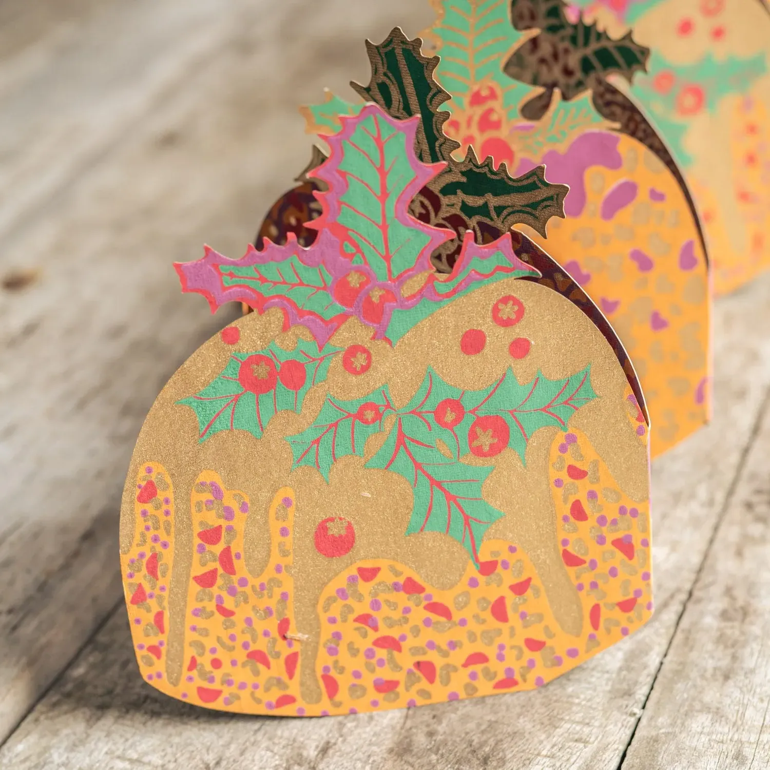 Christmas Pudding Concertina Decoration - Recycled Paper