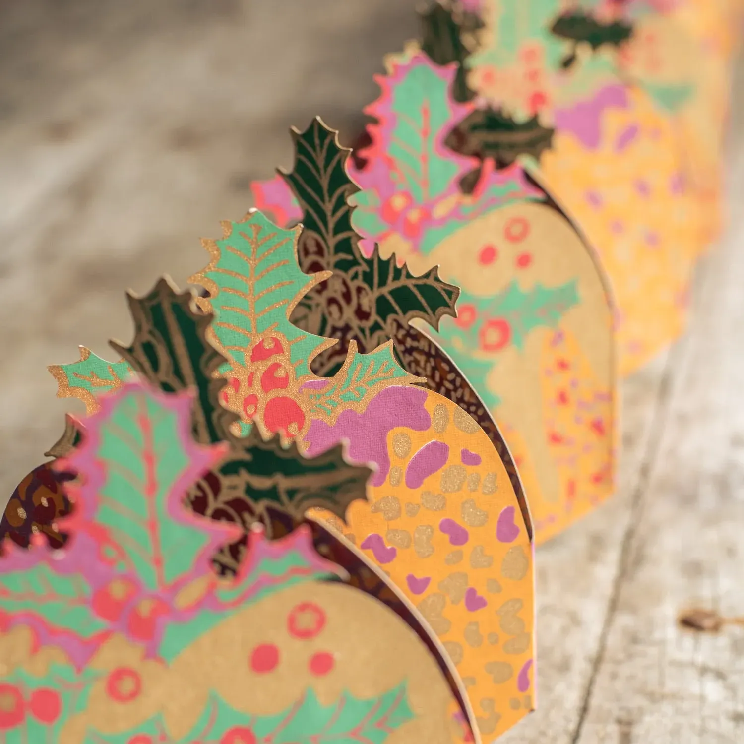 Christmas Pudding Concertina Decoration - Recycled Paper