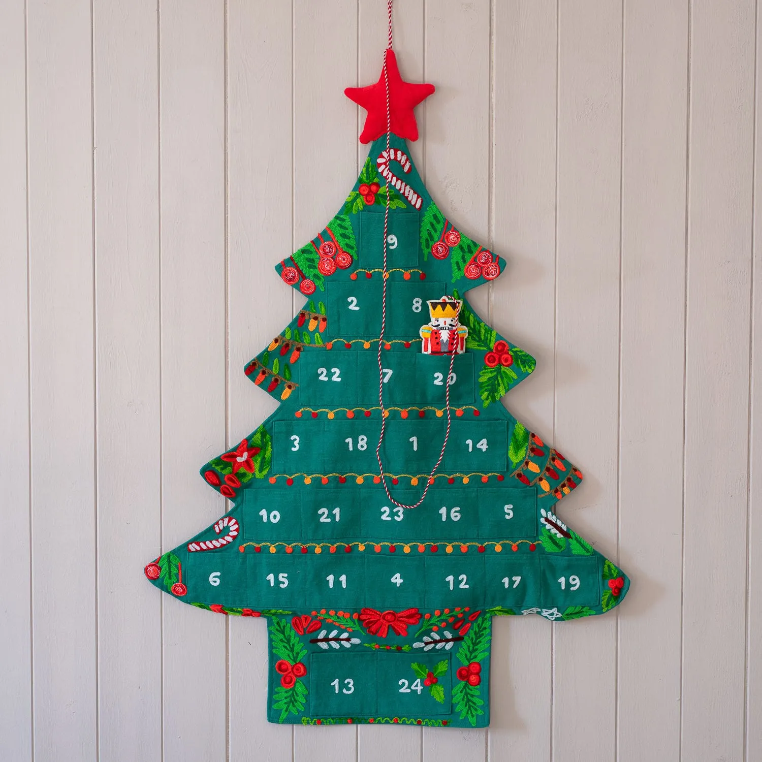 Christmas Tree Hanging Advent Calendar - Cotton Canvas image