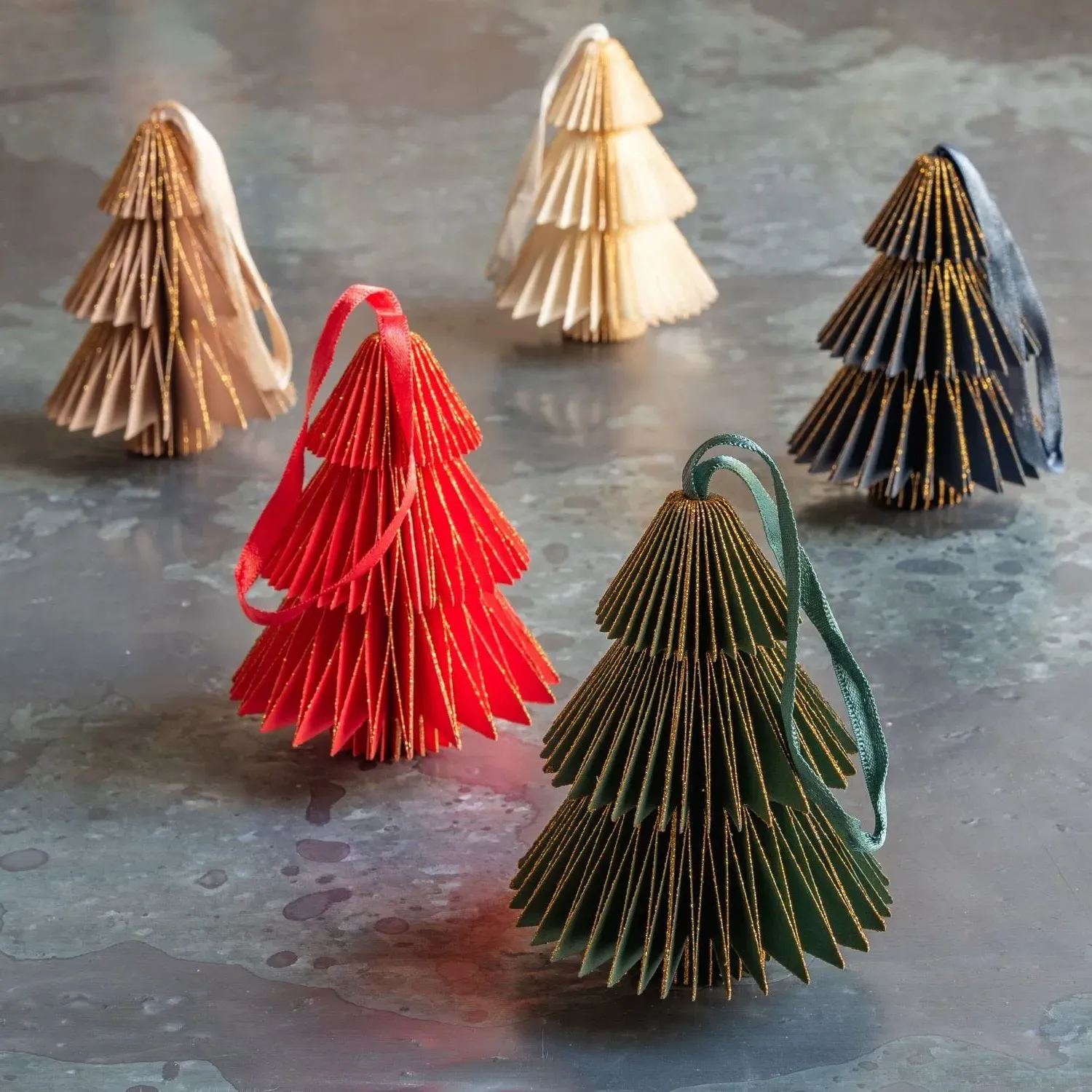 Christmas Tree Honeycomb Decoration - Blue, Paper image