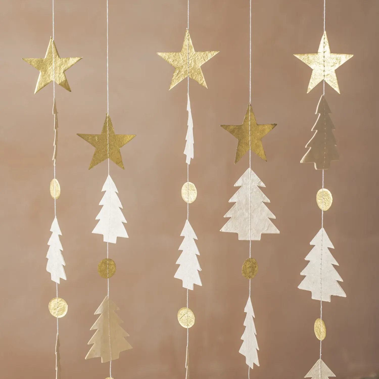 Christmas Tree Paper Mobile - Gold