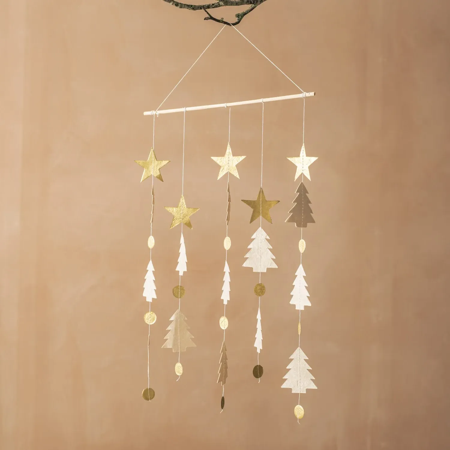 Christmas Tree Paper Mobile - Gold image