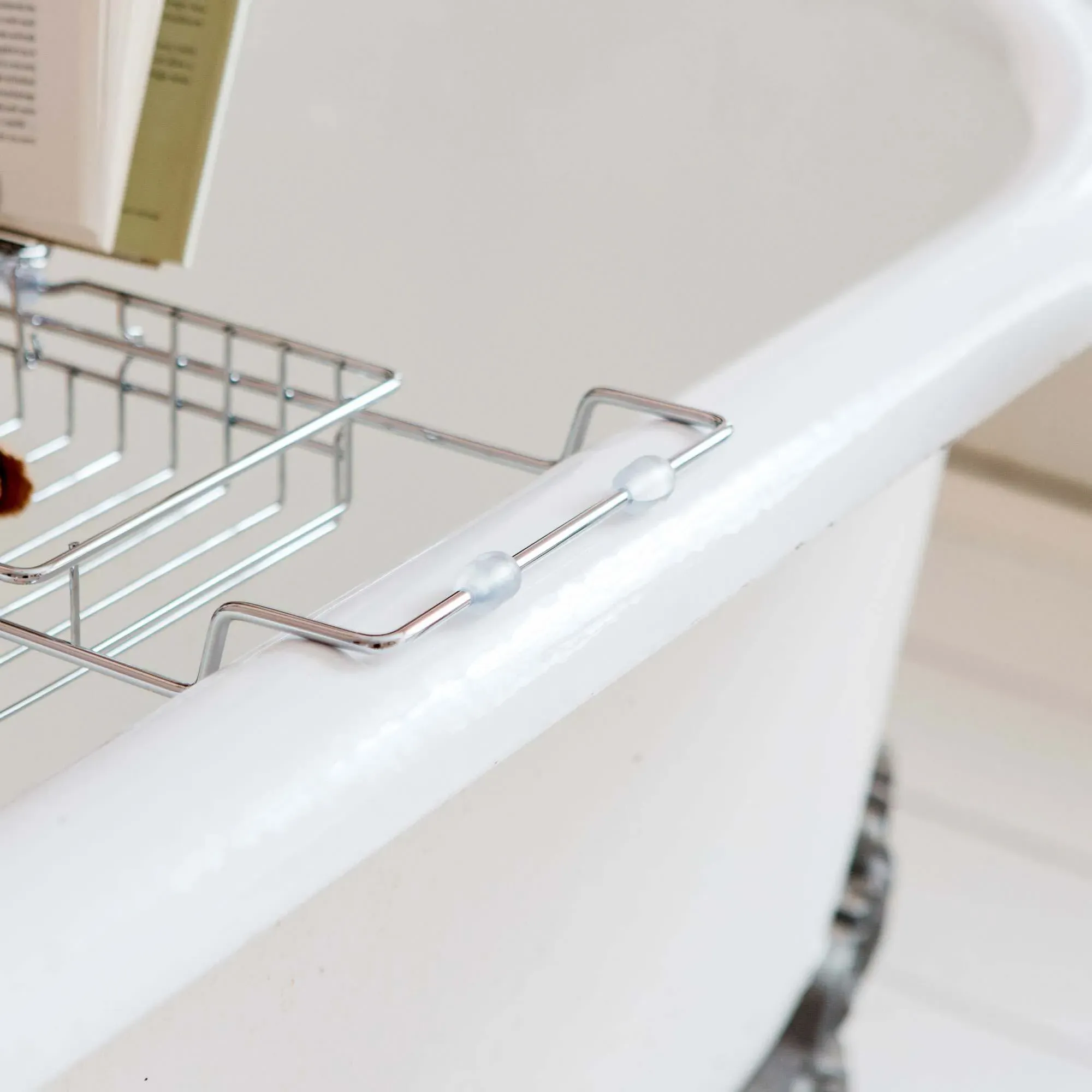 Chrome Bath Caddy with Stand - Chrome