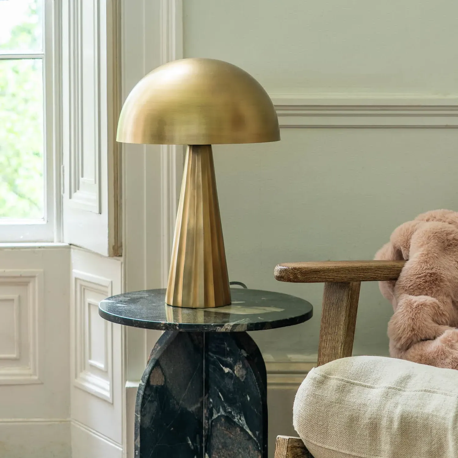Claudia Domed Table Lamp - Brass, Iron