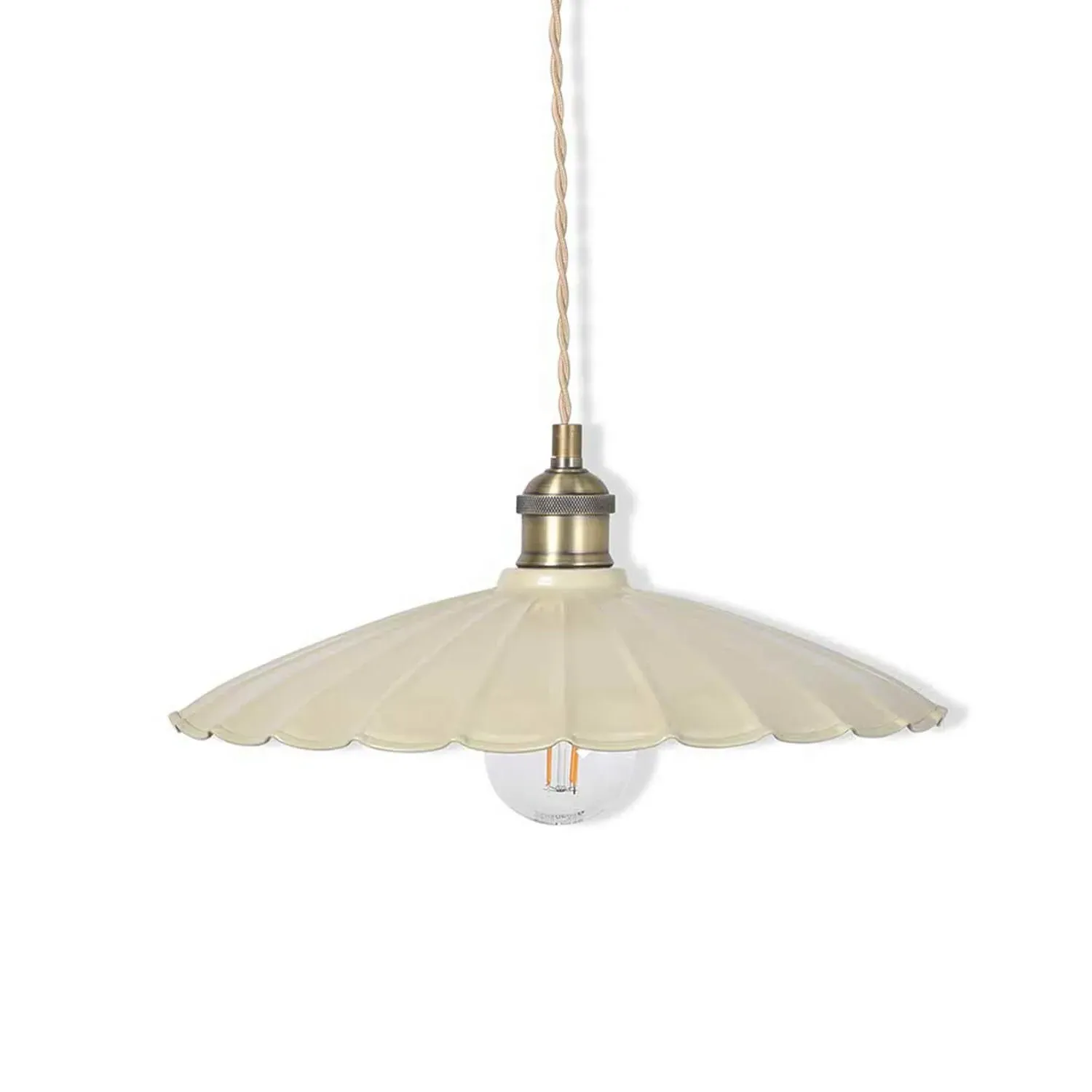 Clay Large Pendant Light - Light Beige, Metal