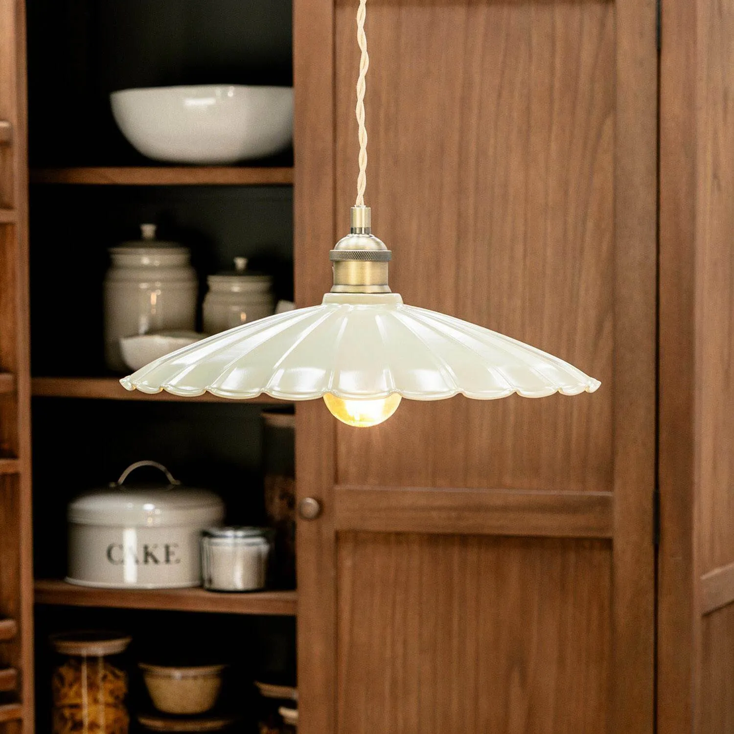 Clay Large Pendant Light - Light Beige, Metal