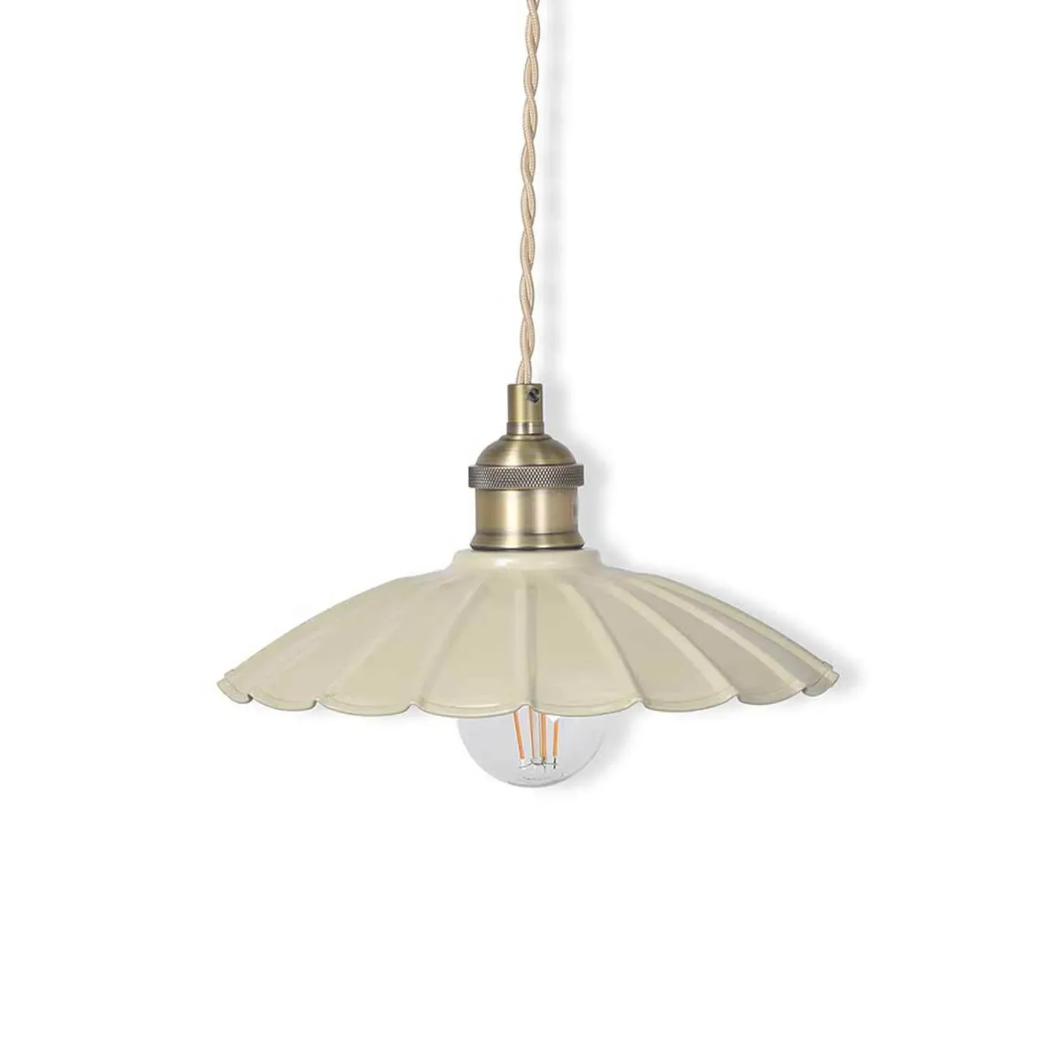 Clay Small Pendant Light - Light Beige, Metal