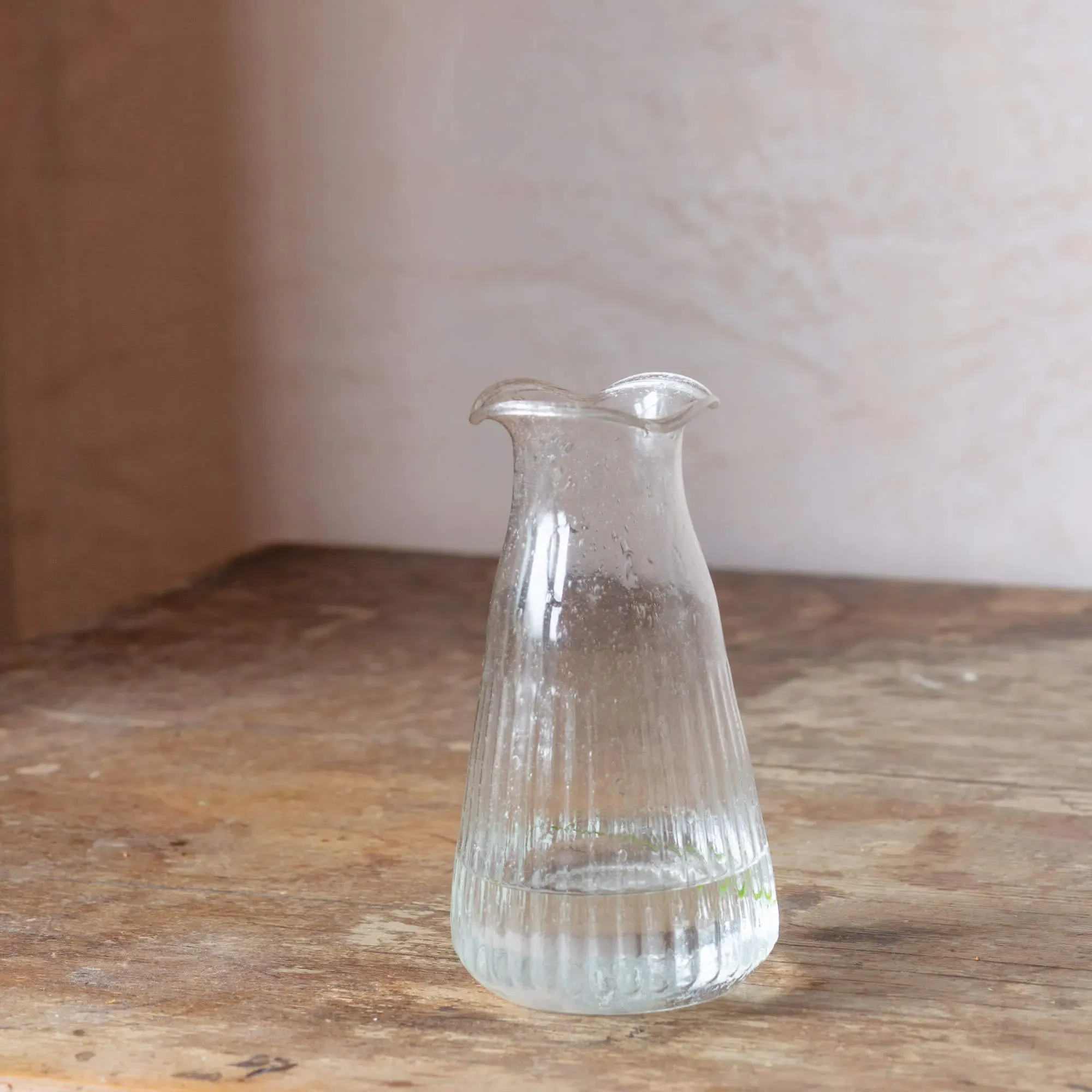Clear Fluted Glass Vase - Clear