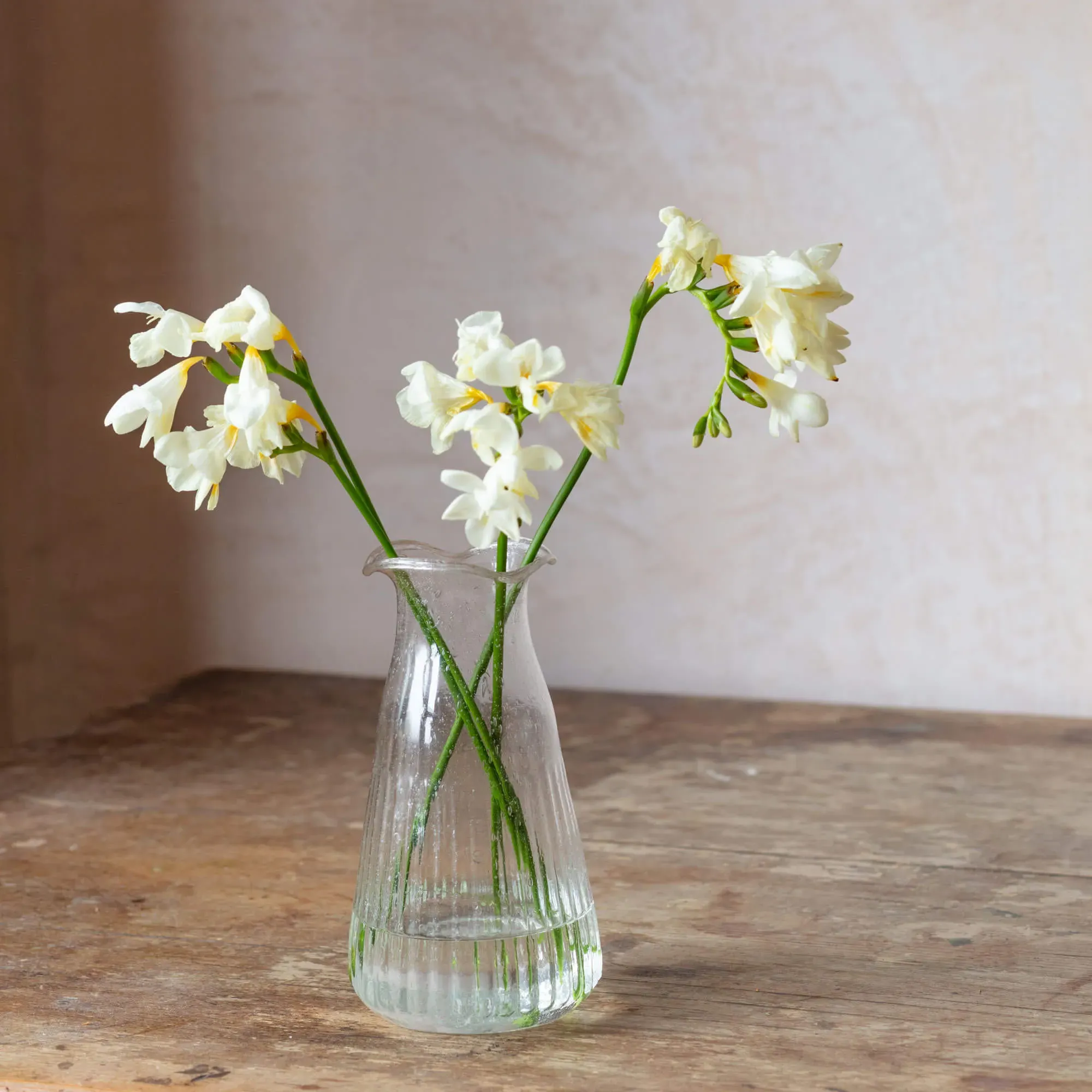 Clear Fluted Glass Vase - Clear image