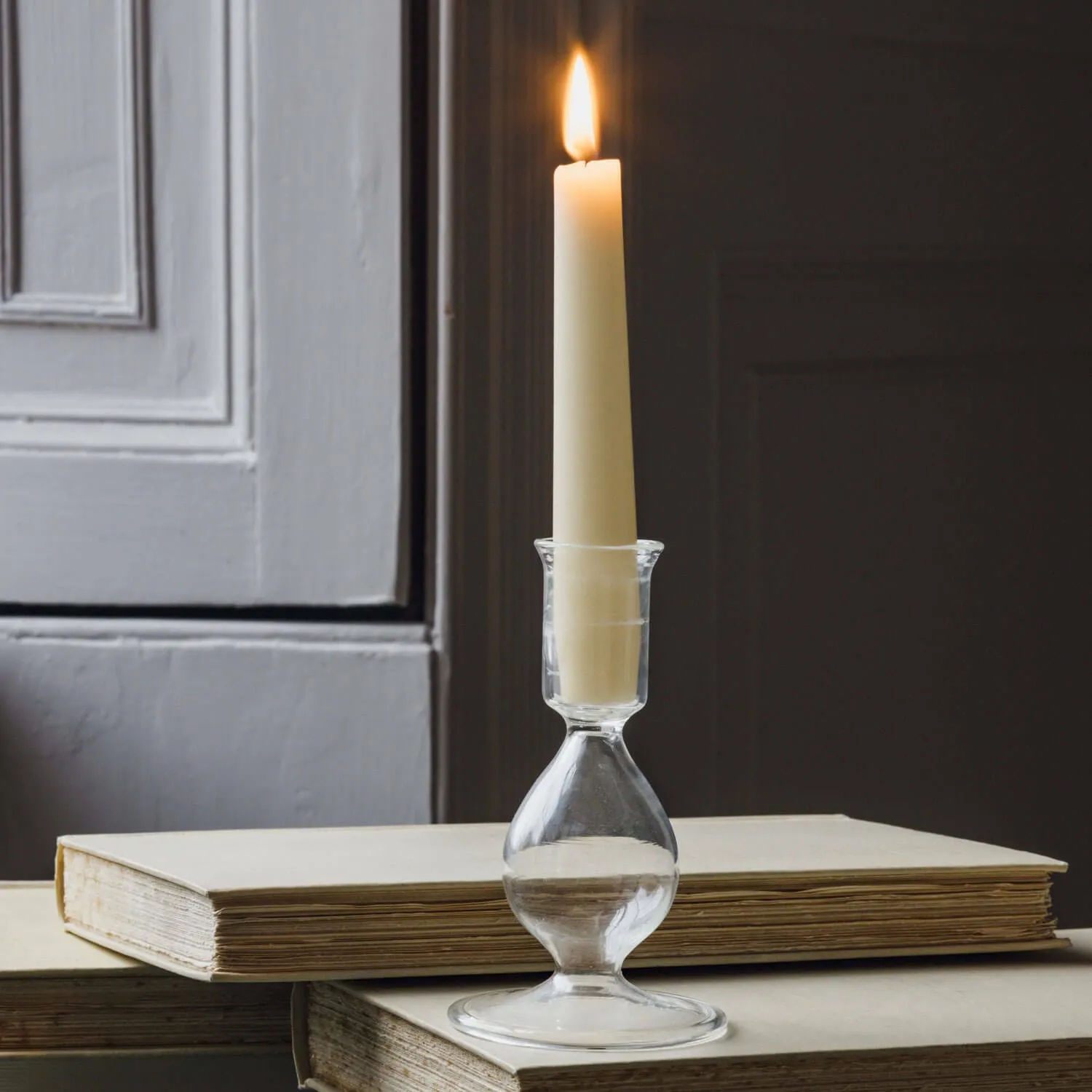 Clear Glass Candlestick - Clear image