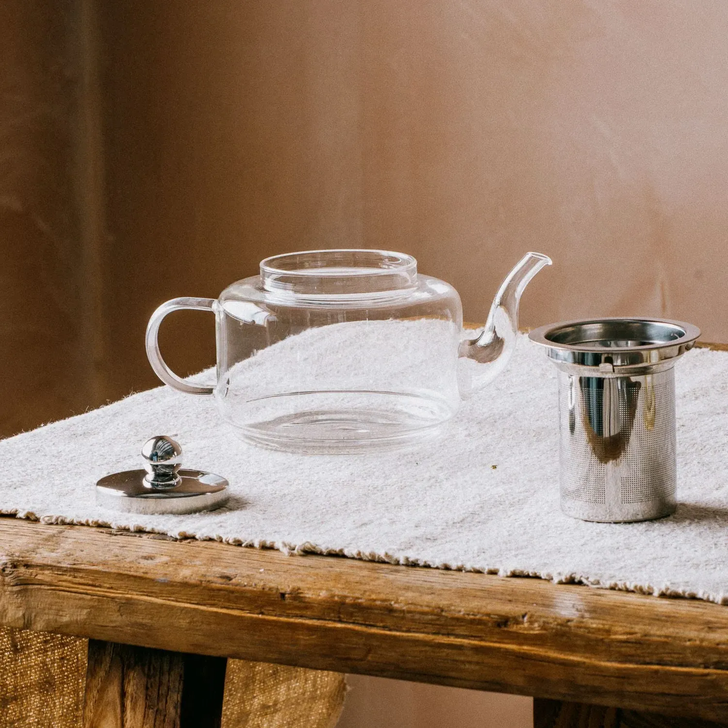 Clear Glass Tea Pot with Infuser - Glass, Stainless Steel