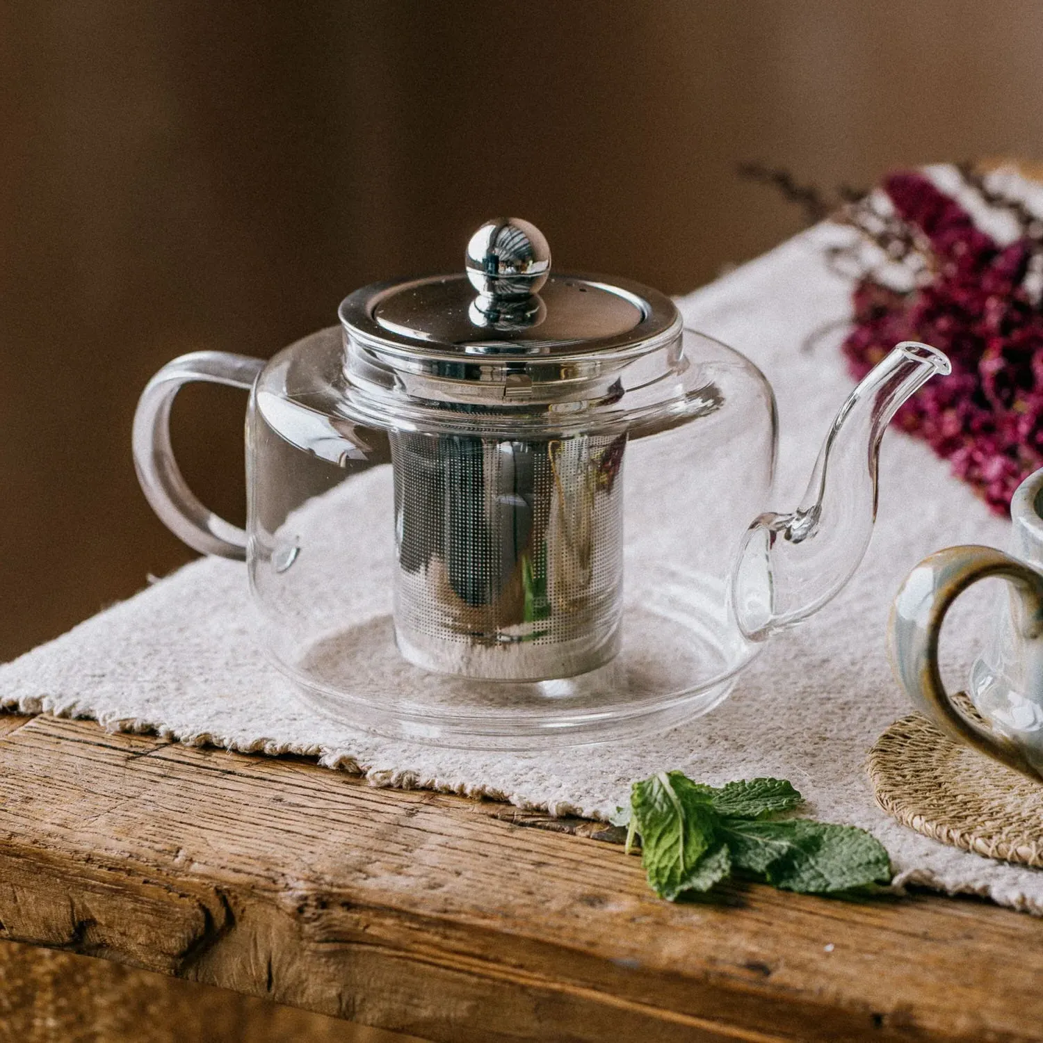 Clear Glass Tea Pot with Infuser - Glass, Stainless Steel image