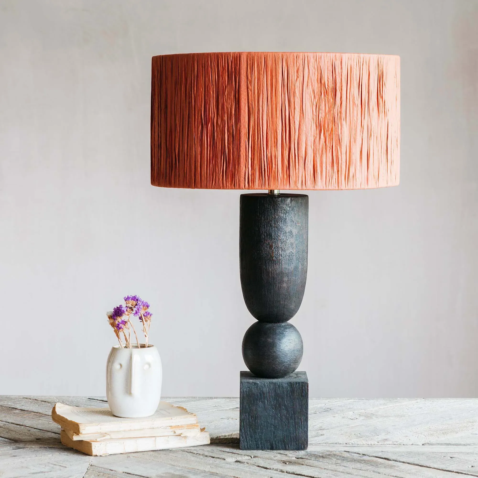 Clemance Sculptural Table Lamp - Wood