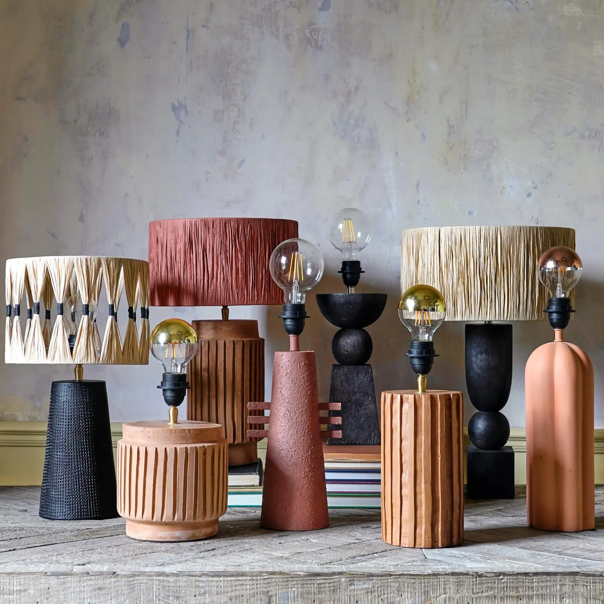 Clemance Sculptural Table Lamp - Wood