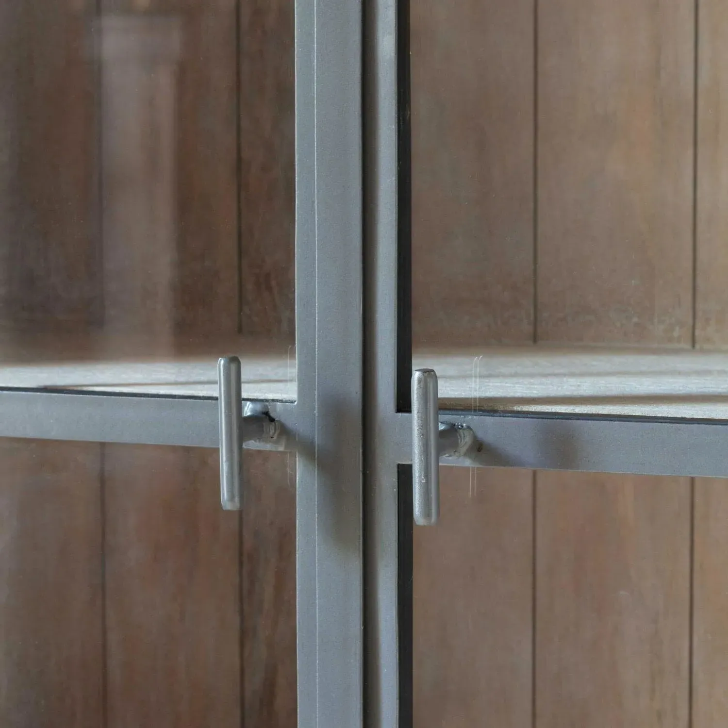 Clemens Wooden and Glass Cabinet - Black, Mango Wood