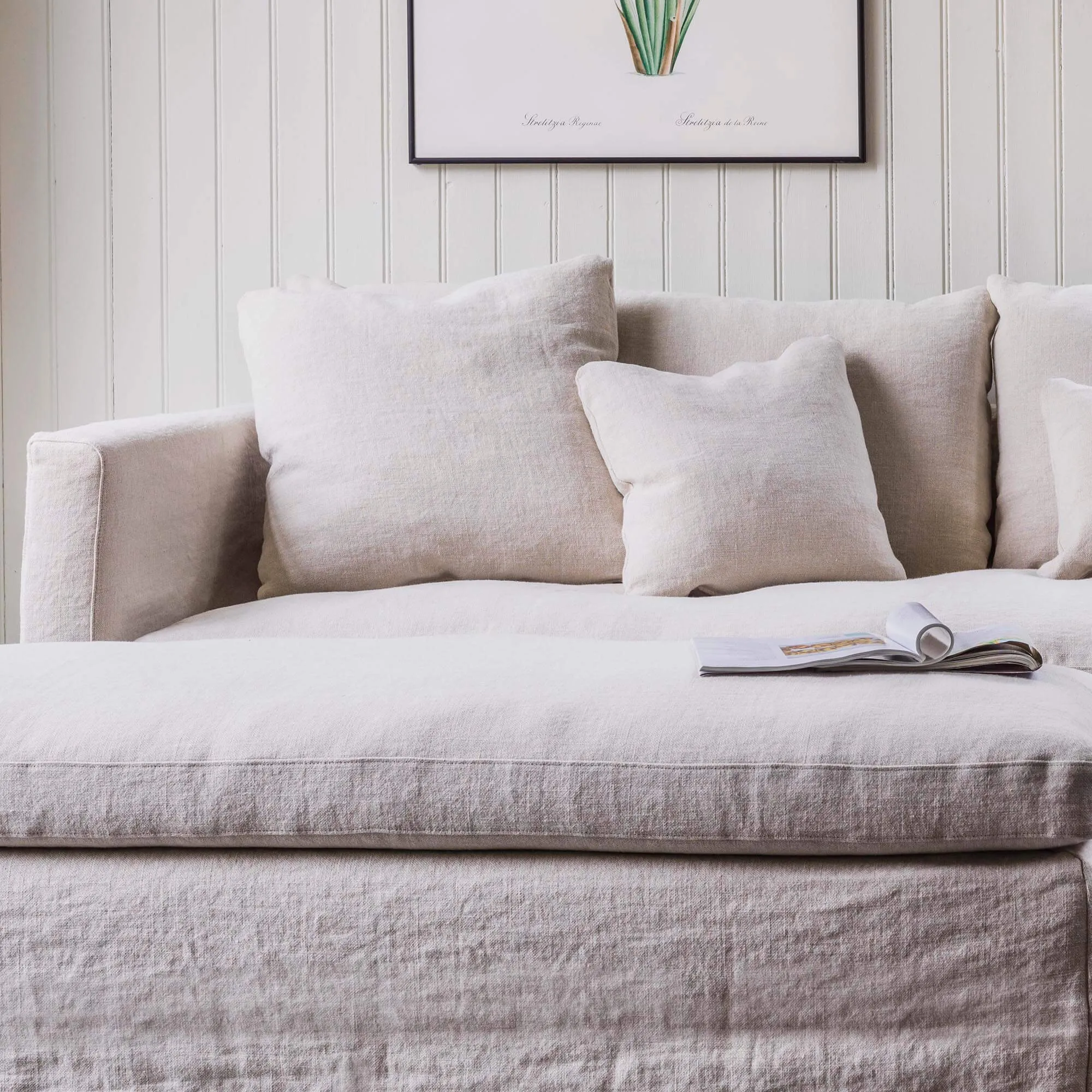 Clementine 3-Seater Sofa - Natural, Belgian Linen