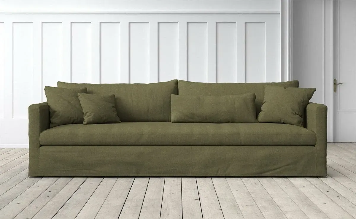 Clementine 4-Seater Sofa - Olive, Belgian Linen