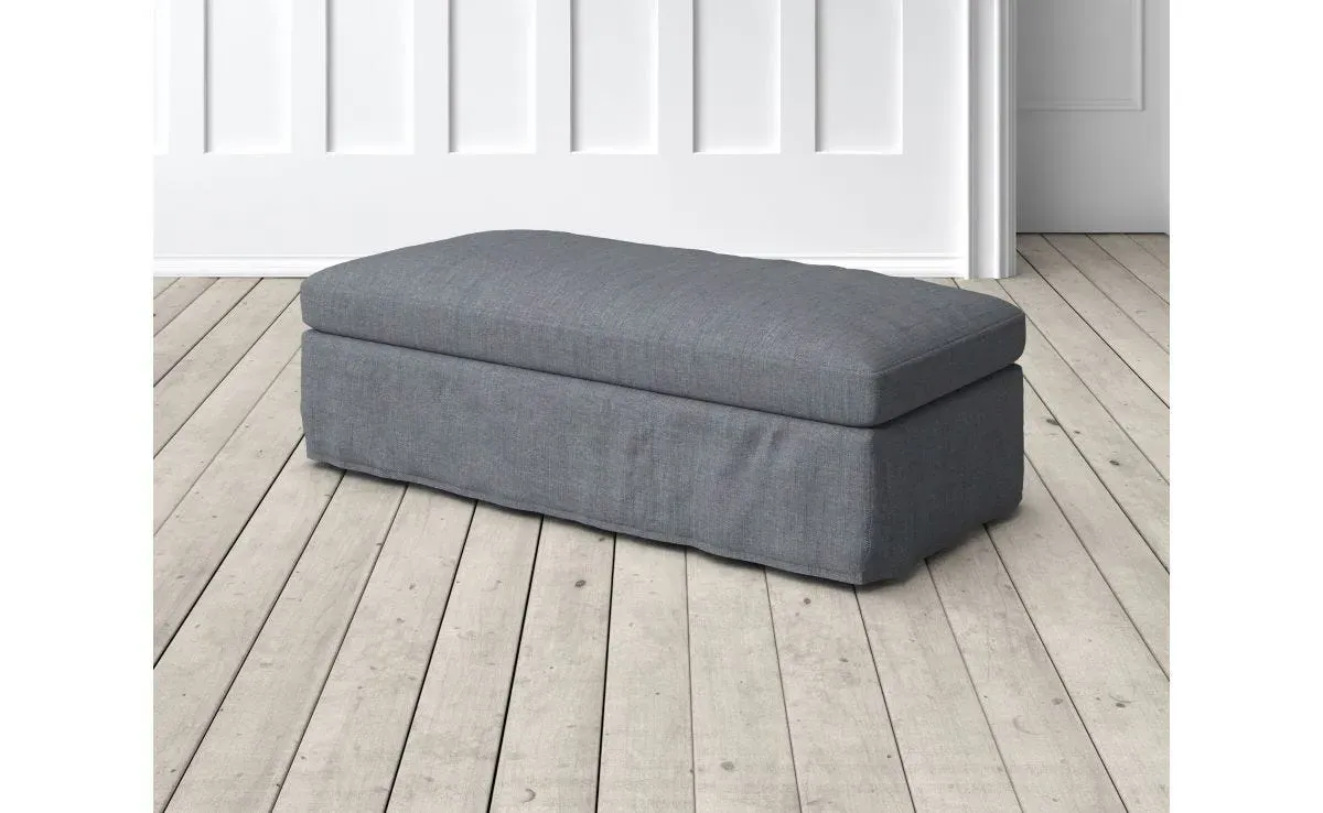 Clementine Footstool - Grey, Linen image