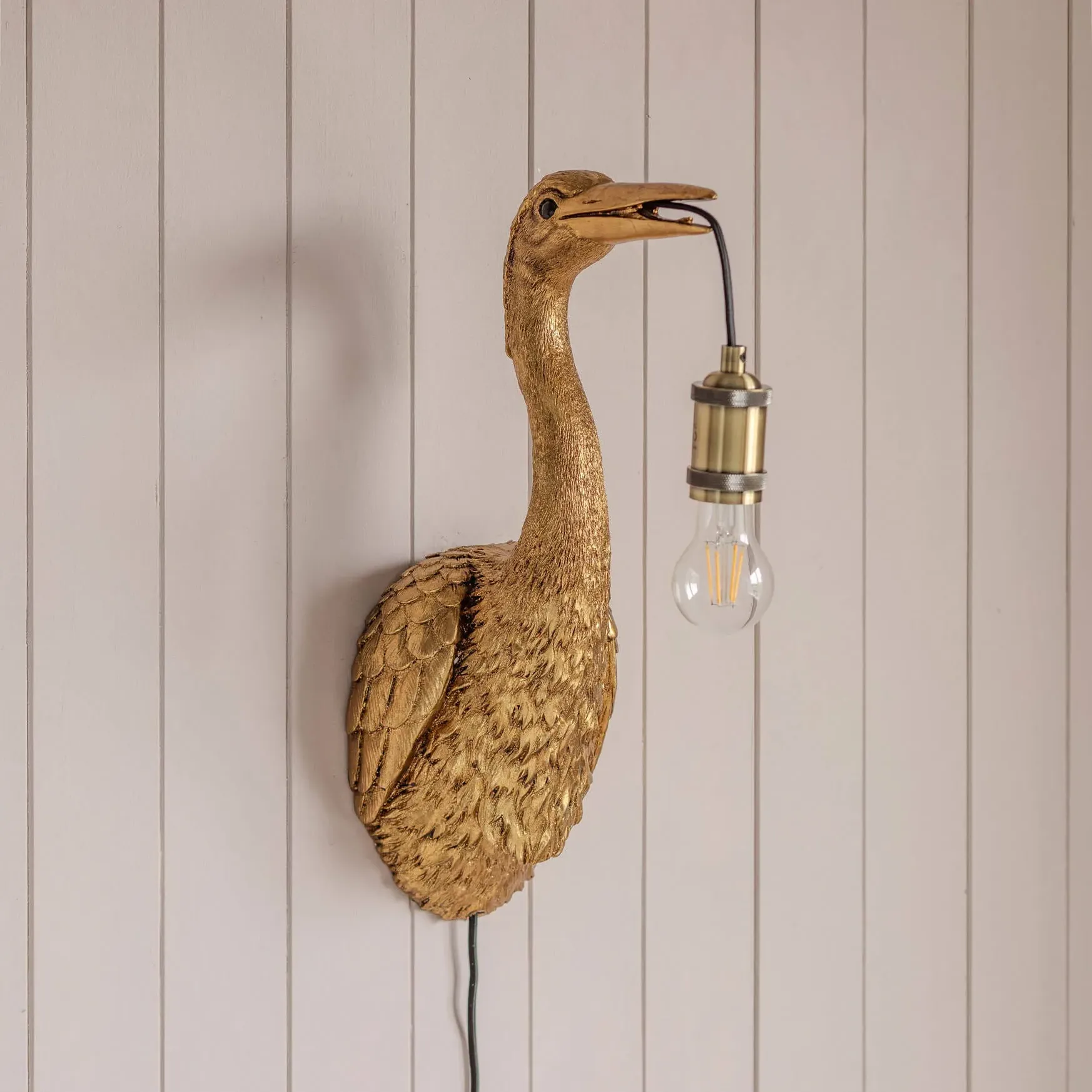 Cleo Crane Wall Light - Bronze, Resin