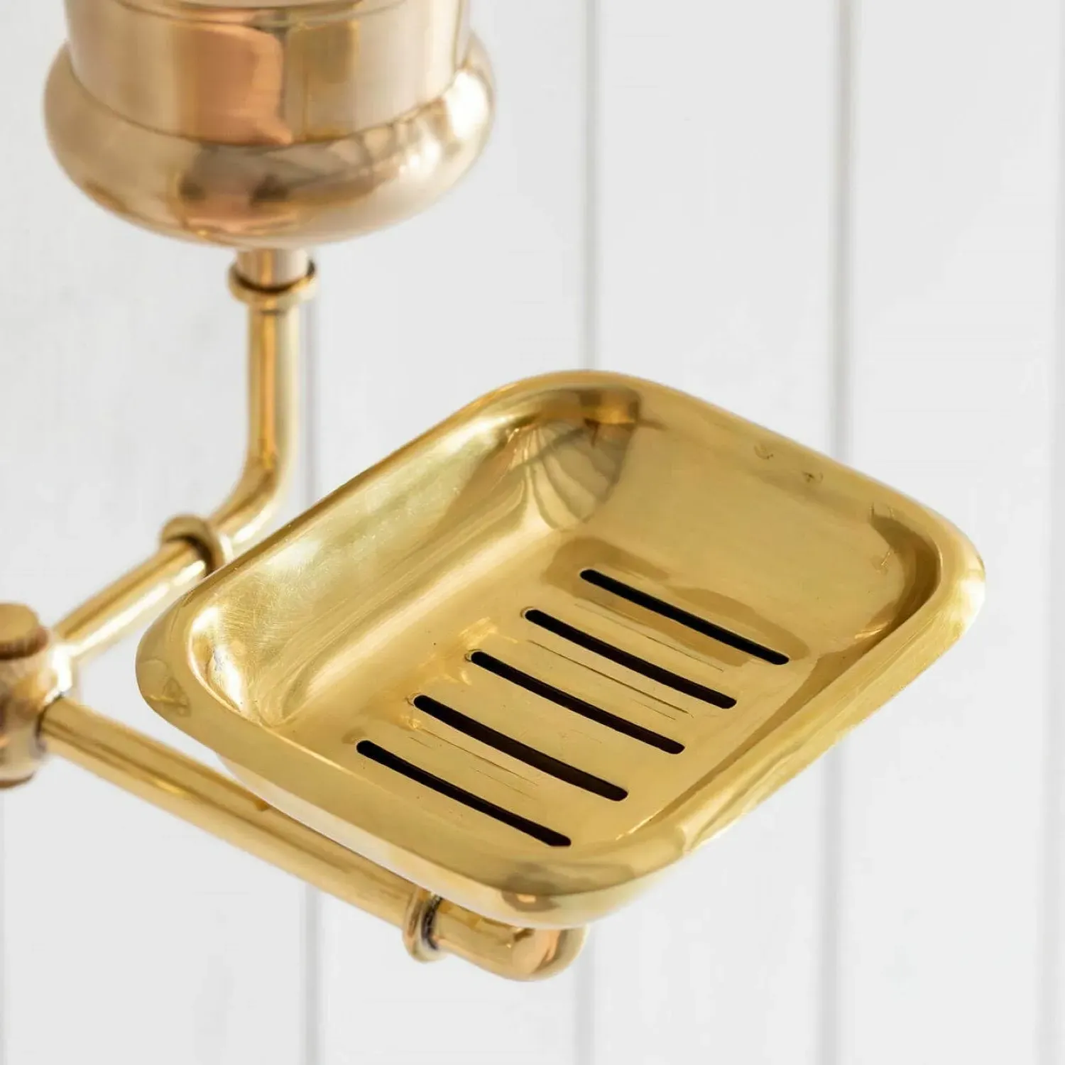Cleveland Wall-Mounted Bathroom Organiser - Antiqued Gold, Brass