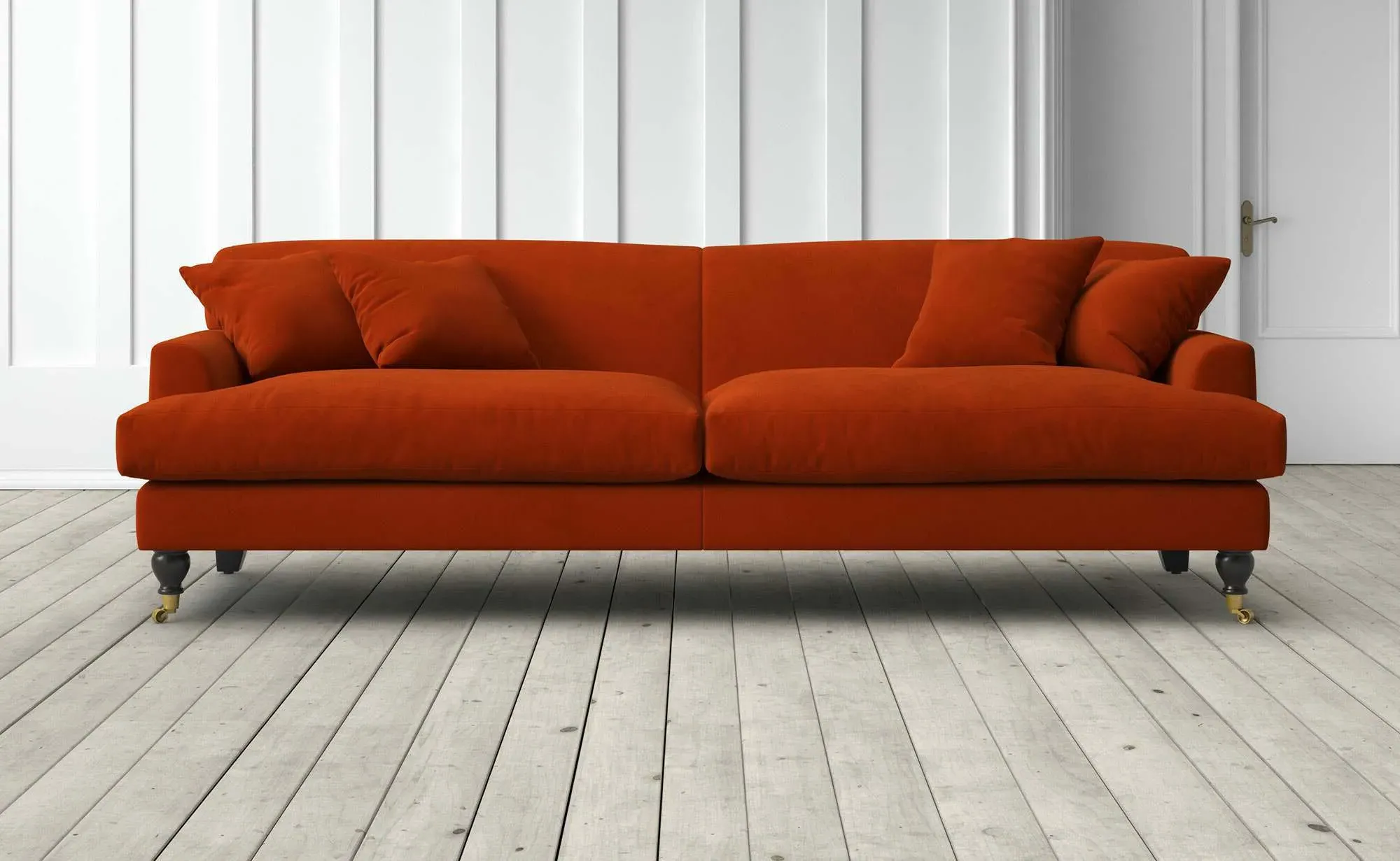 Clio 4-Seater Sofa - Carnelian, Velvet